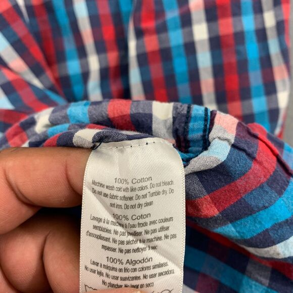 Kavu Button Down Shirt Mans Small Multicolor Plaid Short Sleeve Pockets Front - Picture 9 of 12